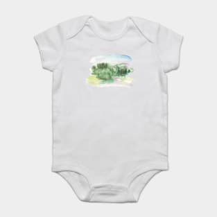 Abstract Watercolor Landscape Baby Bodysuit